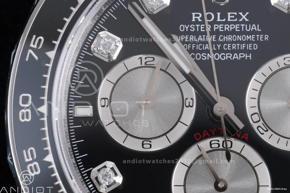 Best Diamonds Black Edition Dial 816 VSF 1:1 SoftTouch Silver Oysterflex on (Weighted) Daytona Strap V2 126519 VS4131 0219